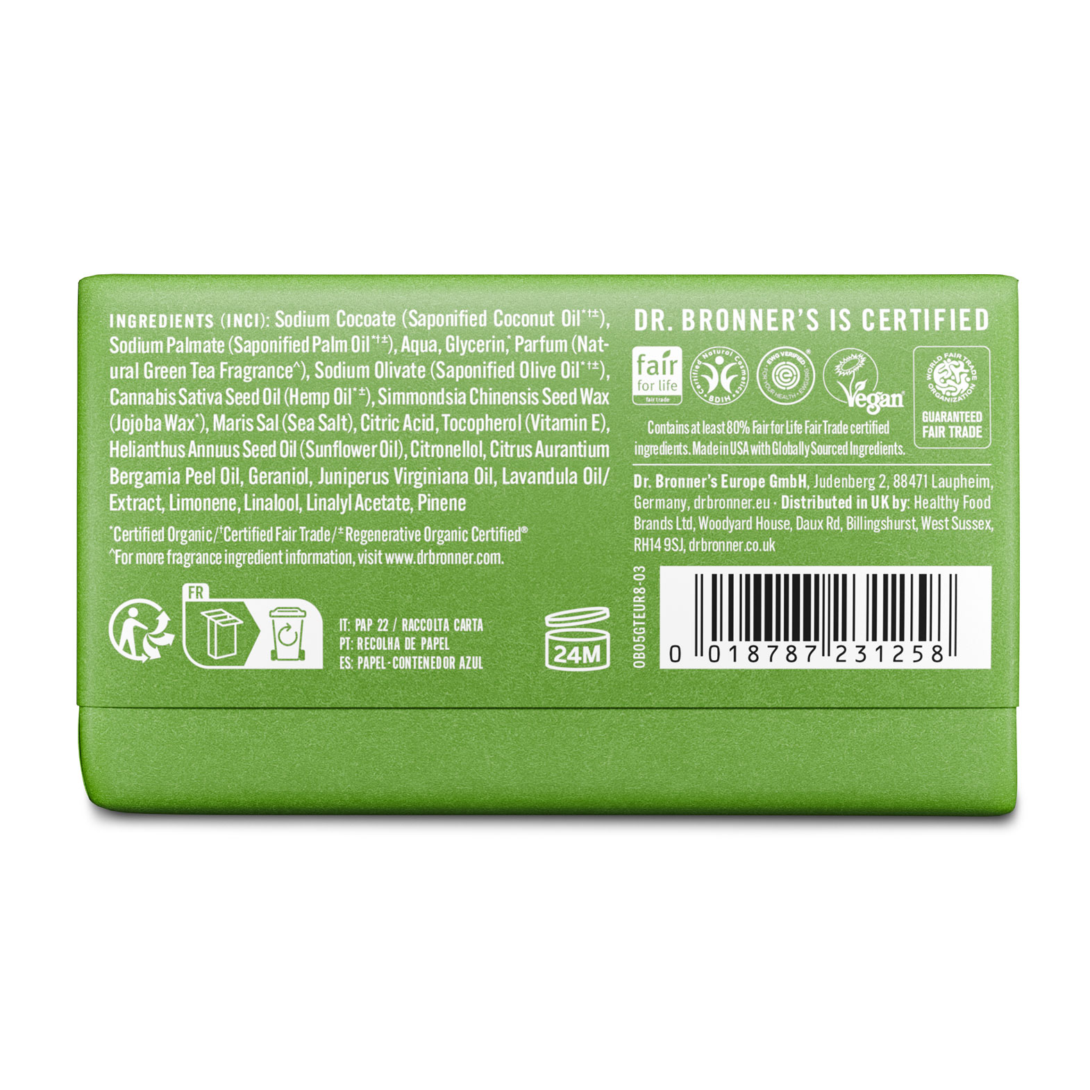 MAGIC BAR SOAP Stückseife Grüner Tee