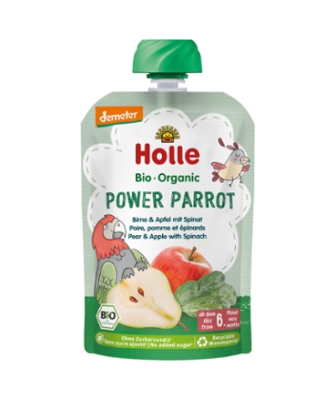 Power Parrot - Pouchy Birne mit Apfel & Spinat, 100g#