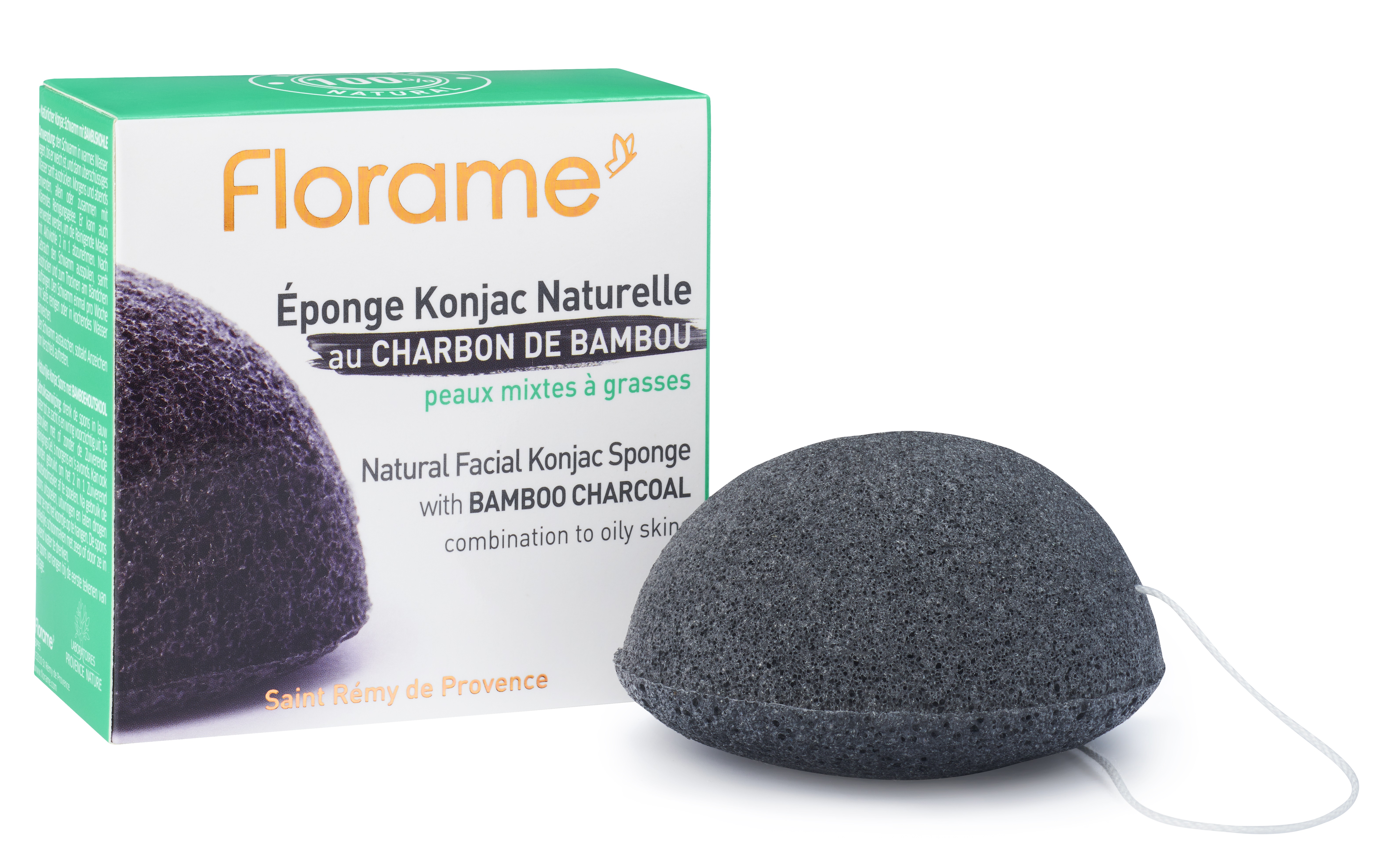 Florame Konjac Schwamm mit Ativkohle 1 Stk