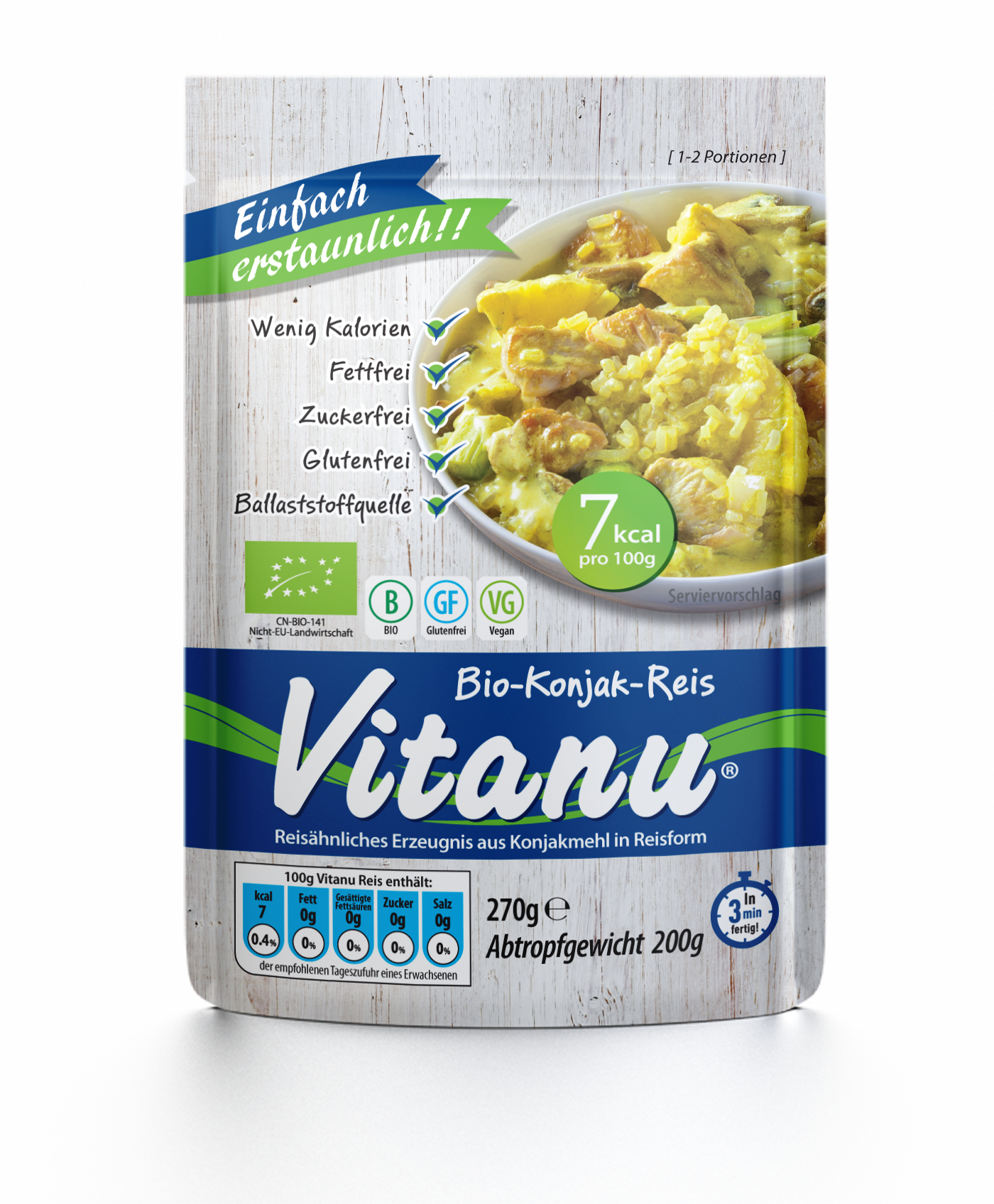 Vitanu Bio-Konjak-Reis 270g