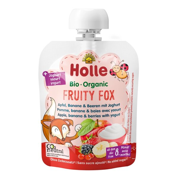 Fruity Fox Apfel,Banane,Beeren  mit Joghurt 85g Fruity Fox Apfel,Banane,Beeren  mit Joghurt 85g