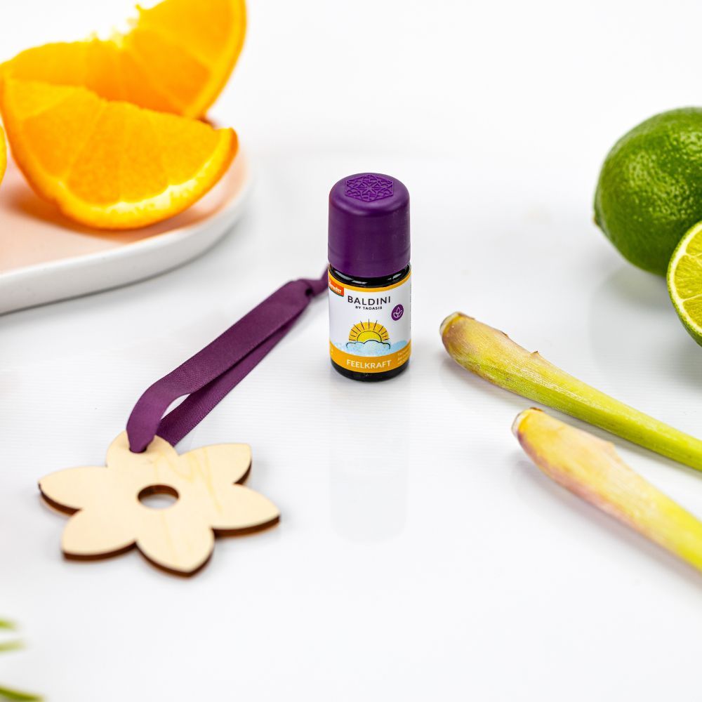 Gute Besserung Mini-Duftset mit Holzblume 5 ml