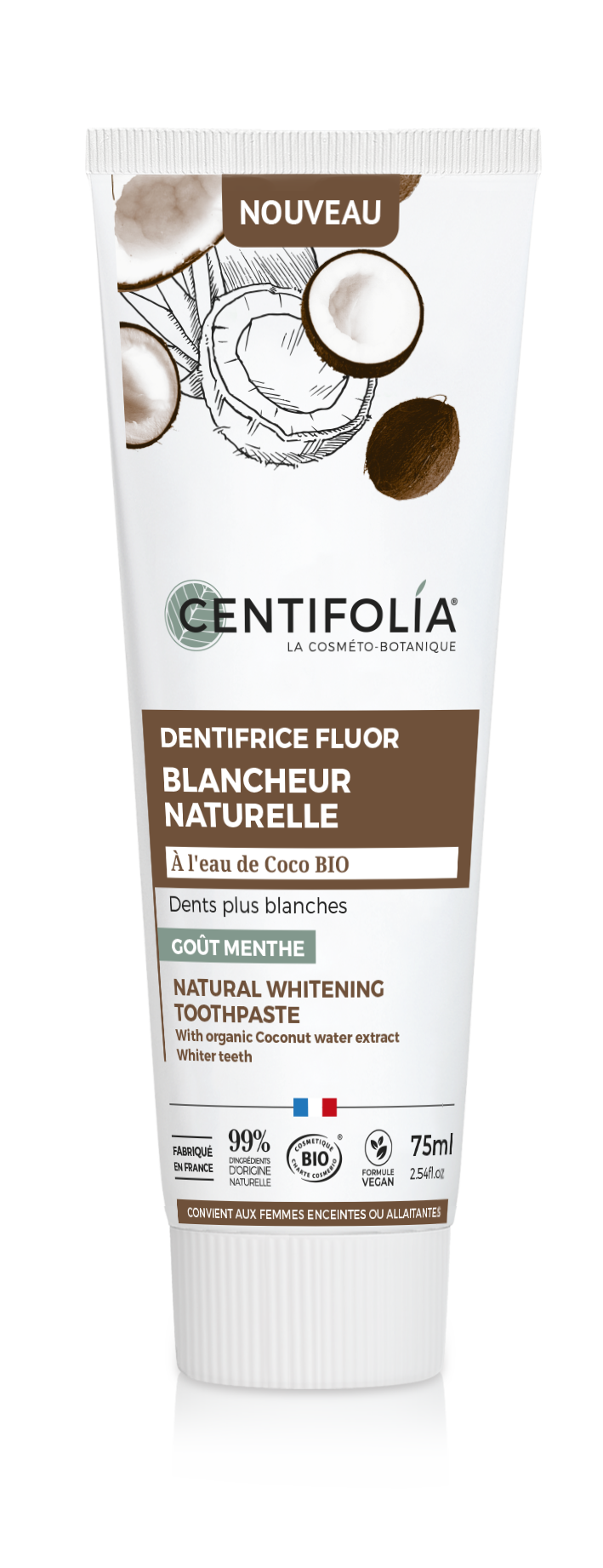 Zahnpasta natürliches Weiß mit Fluorid, 75ml