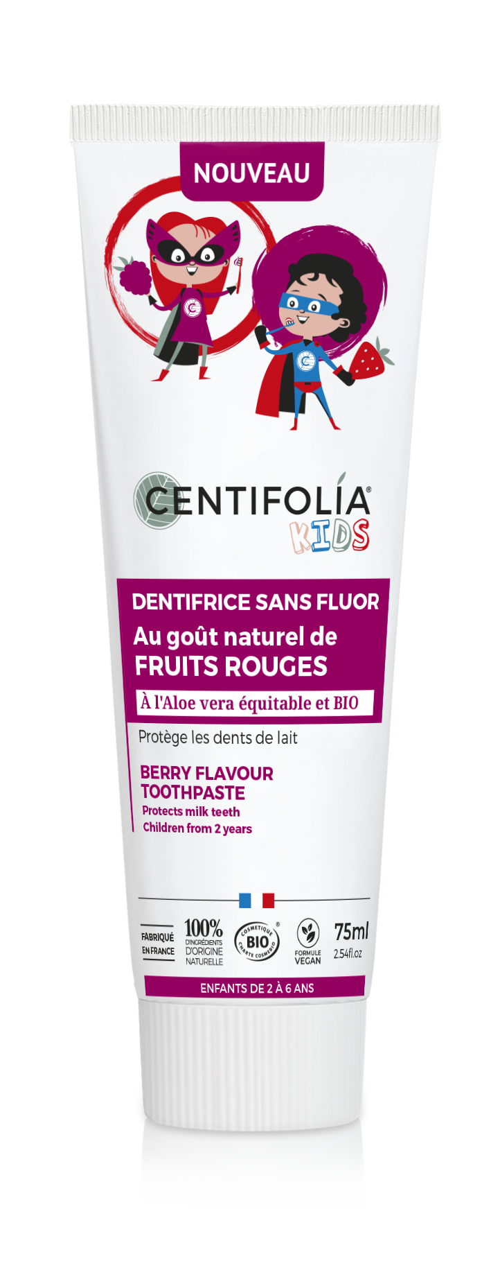 Kinderzahnpasta Beerengeschmack ohne Fluorid 75ML