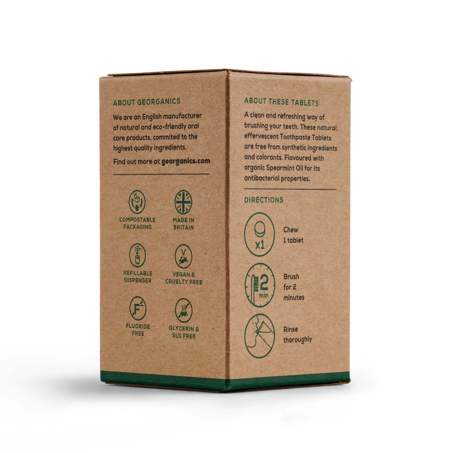 GEORGANICS Zahnputztabletten  Spearmint 120tabs