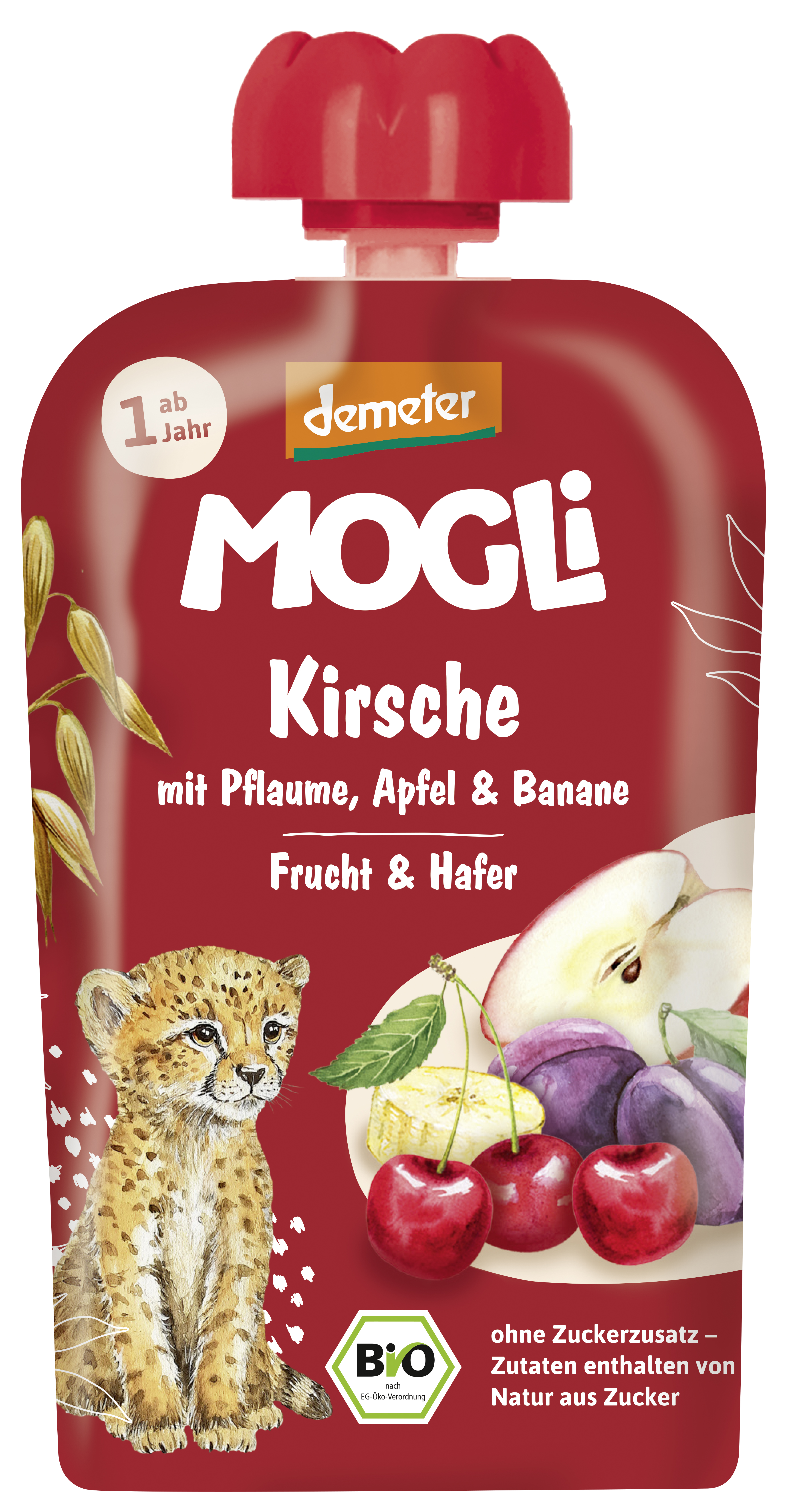 Bio Quetschie Kirsche,Apfel,Banane&Hafer 100g VEGAN