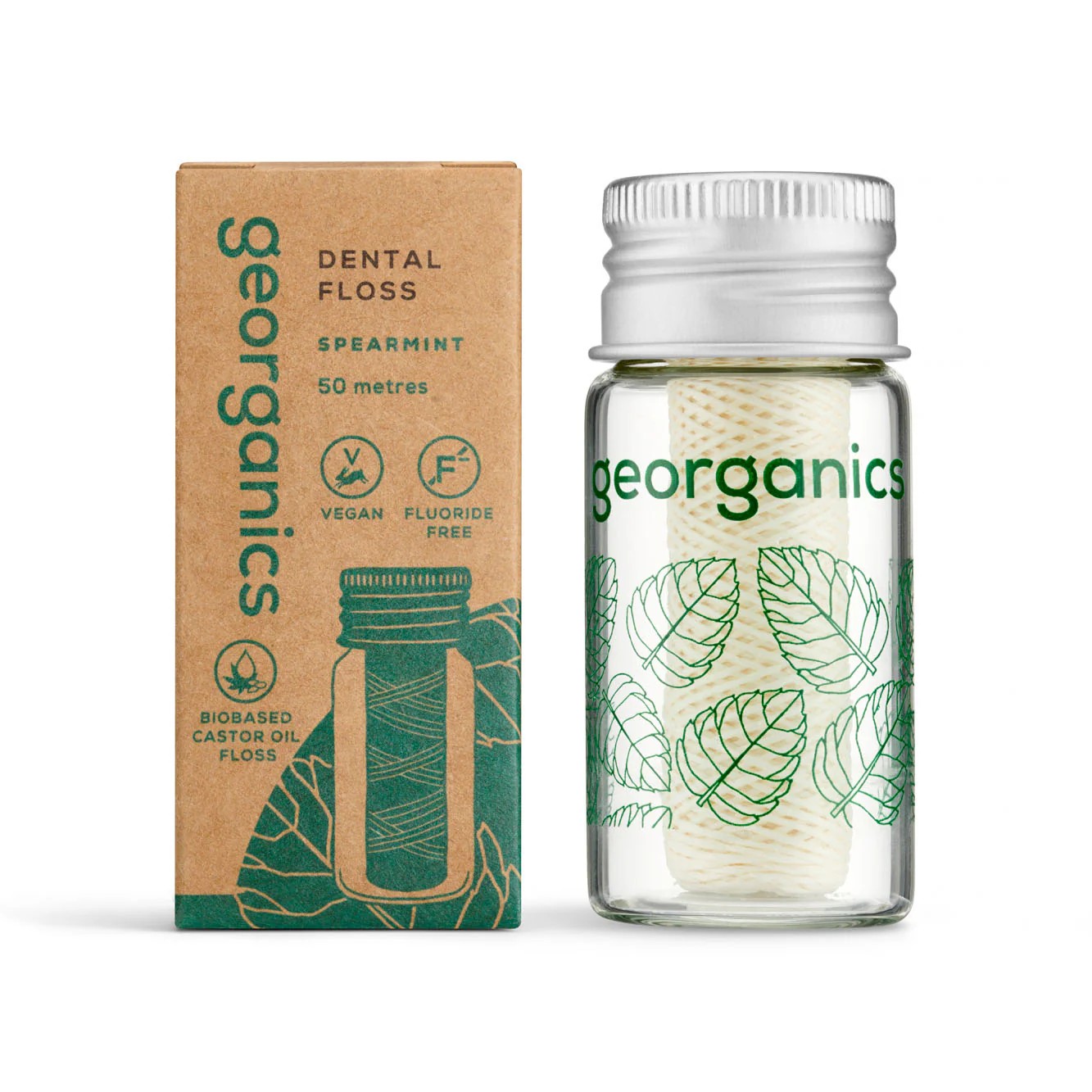 GEORGANICS Zahnseide Spearmint Bionylon, 50mt