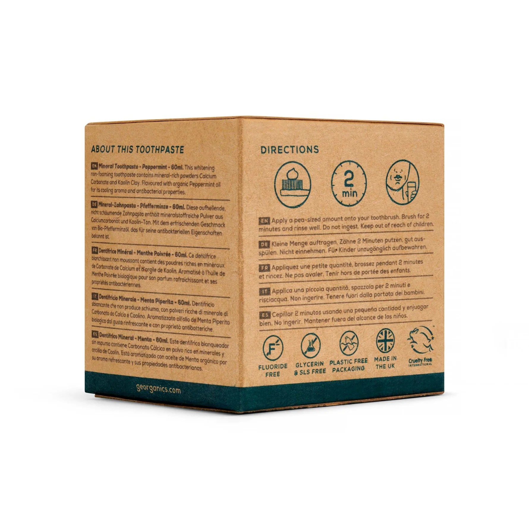 GEORGANICS Zahnpasta Pfefferminze 120ml GEORGANICS Zahnpasta Pfefferminze 120ml