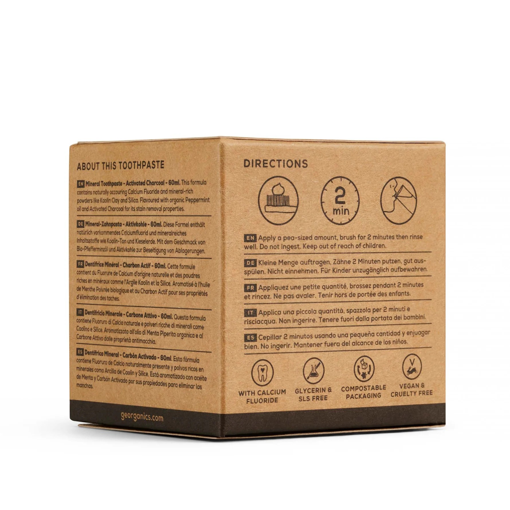 GEORGANICS Zahnpasta  Aktivkohle MIT Fluorid 60ml