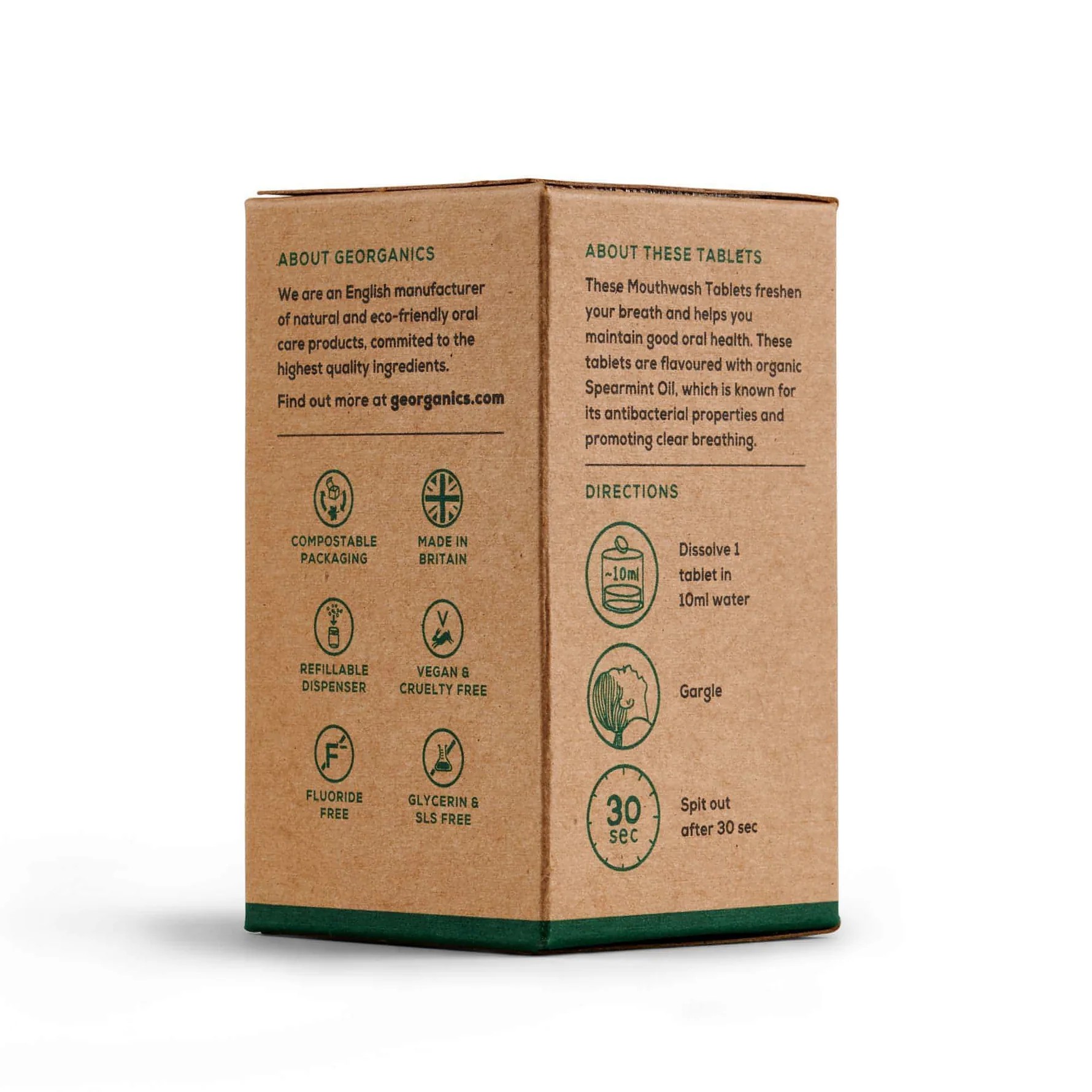 GEORGANICS Mundwasser Tabs Spearmint, 180tabs