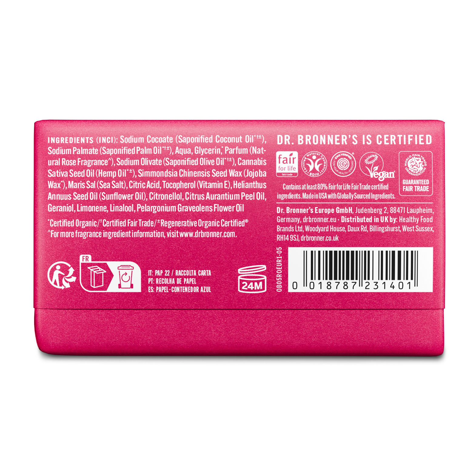 MAGIC BAR SOAP Stückseife Rose