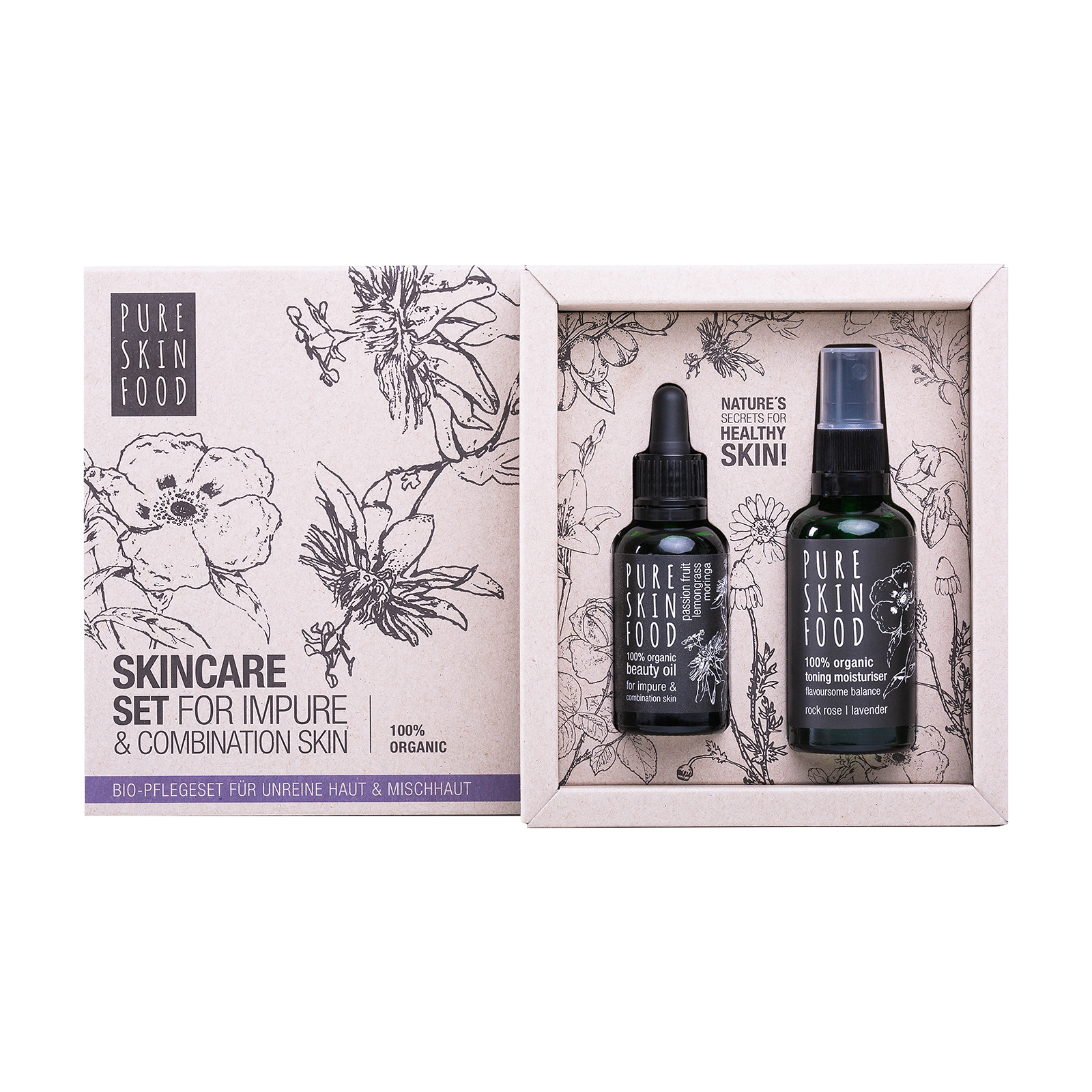 Organic Skincare Set For Impure & Combination Skin