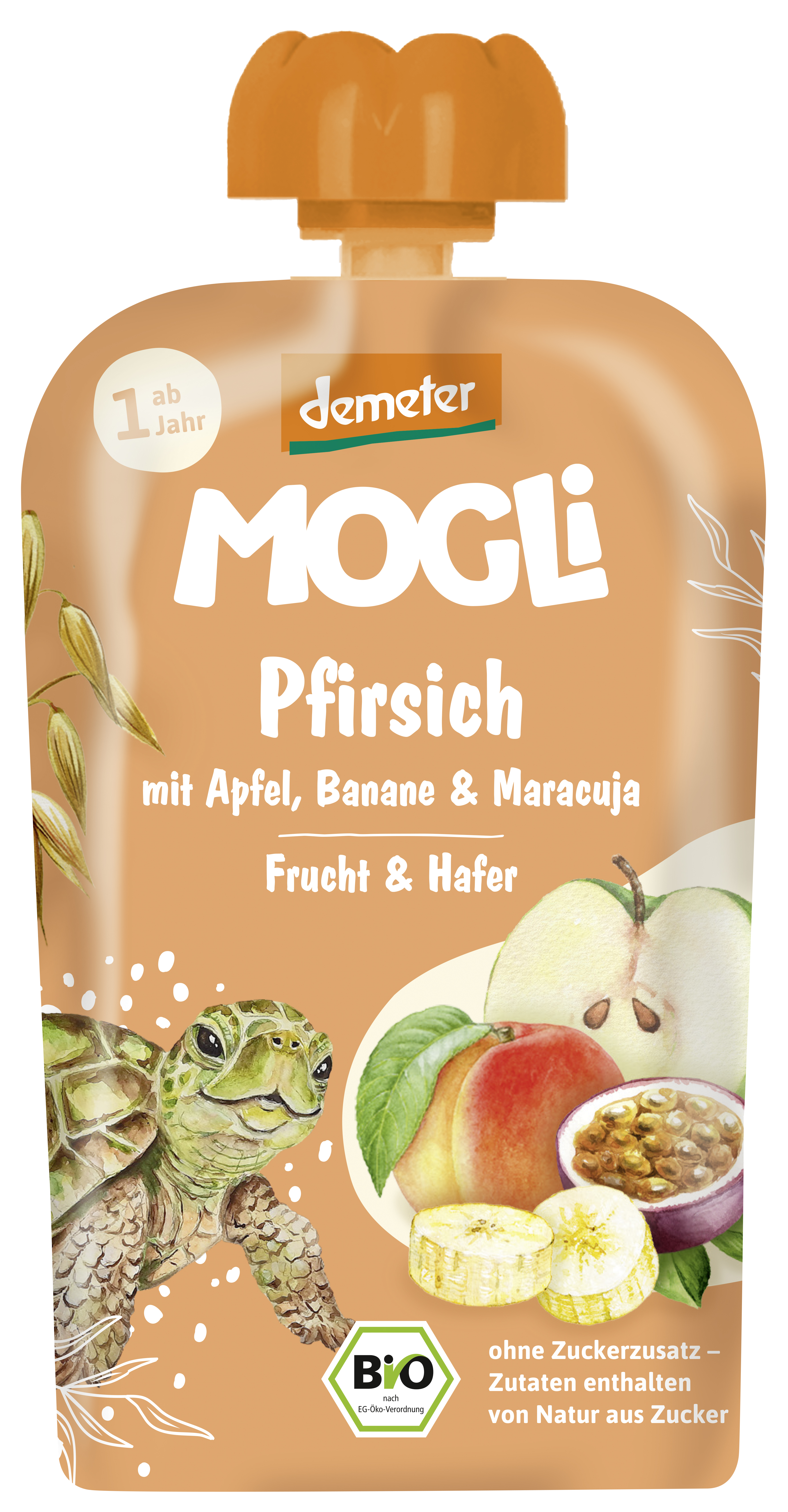 Bio Quetschie Pfirsich,Apfel,Banane,Maracuja&Hafer 100g VEGAN