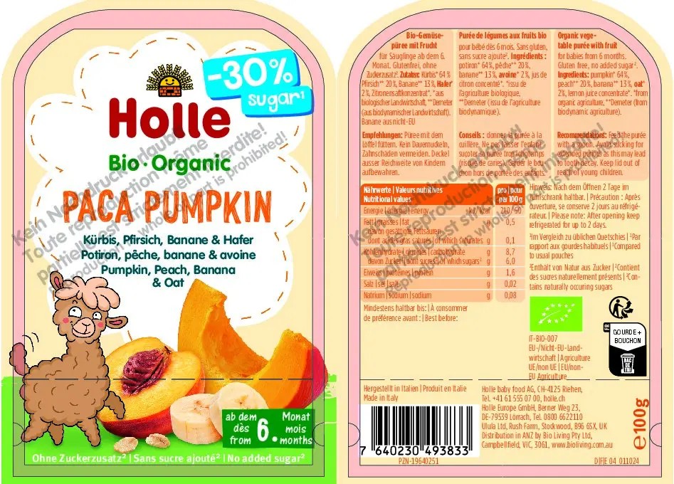 Paca Pumpkin – Kürbis, Pfirsich, Banane und Hafer 100g Paca Pumpkin – Kürbis, Pfirsich, Banane und Hafer 100g