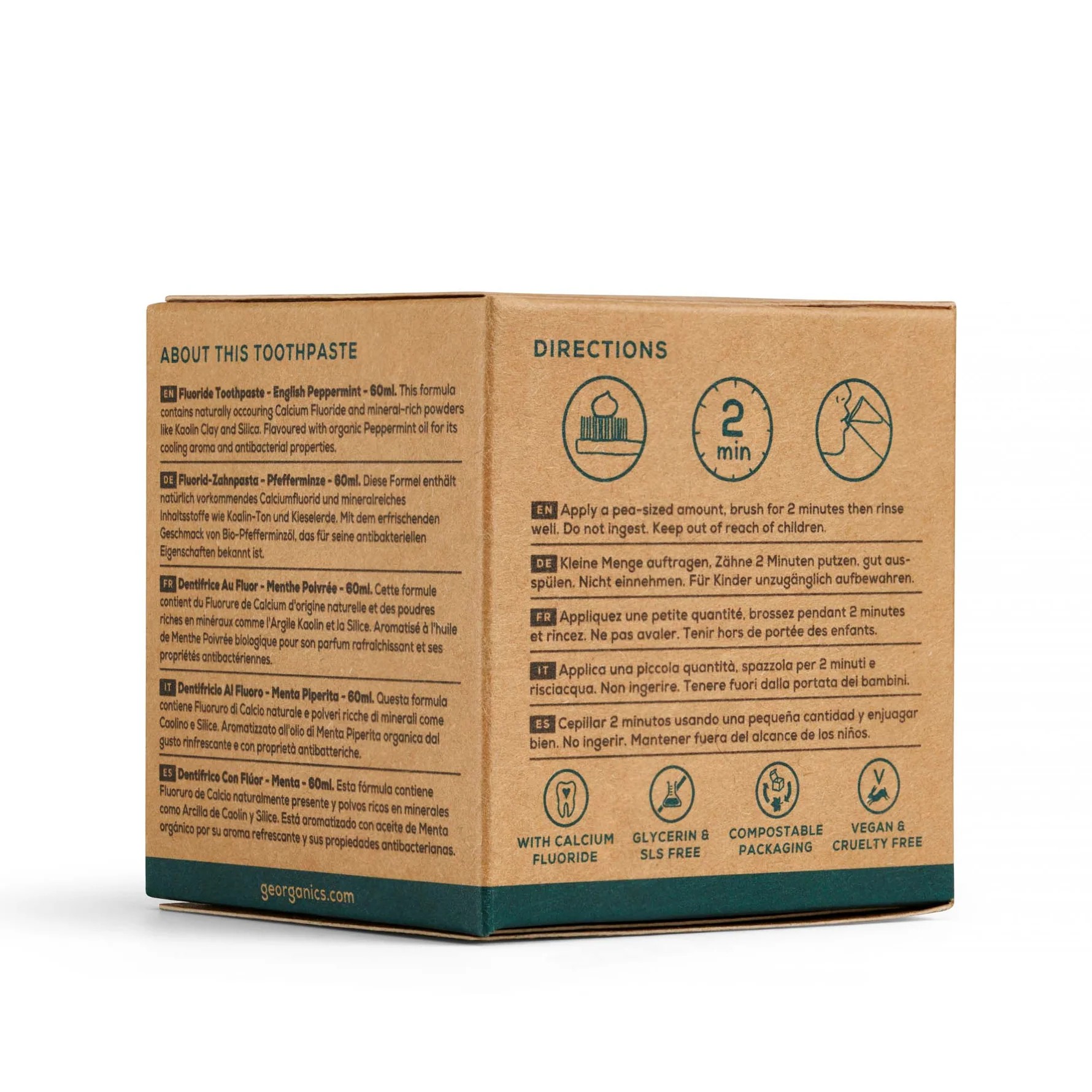 GEORGANICS Zahnpasta mit Fluorid  Pfefferminze 60ml