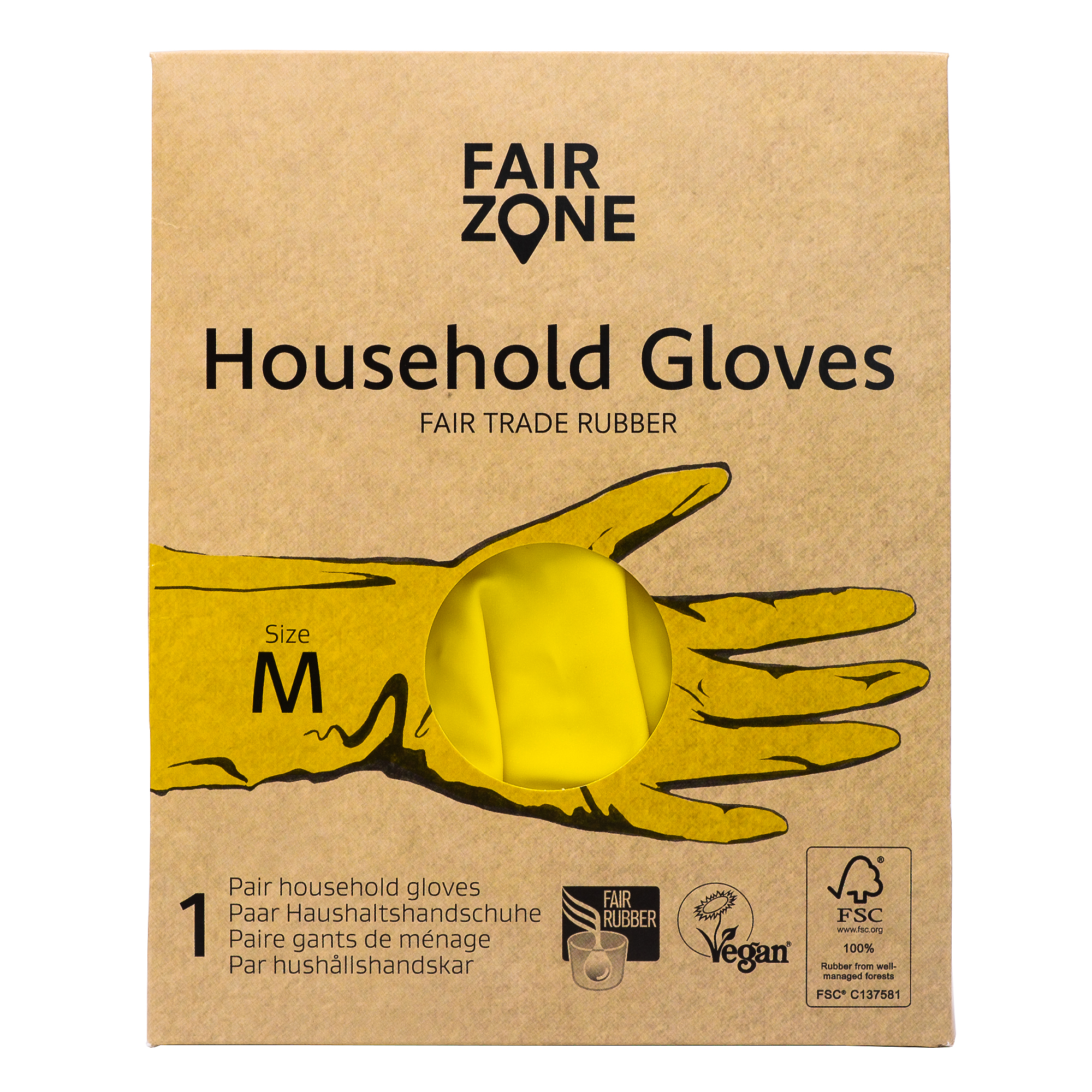 FAIR ZONE Haushaltshandschuhe Grösse M - FSC 100% NC- COC - 029596