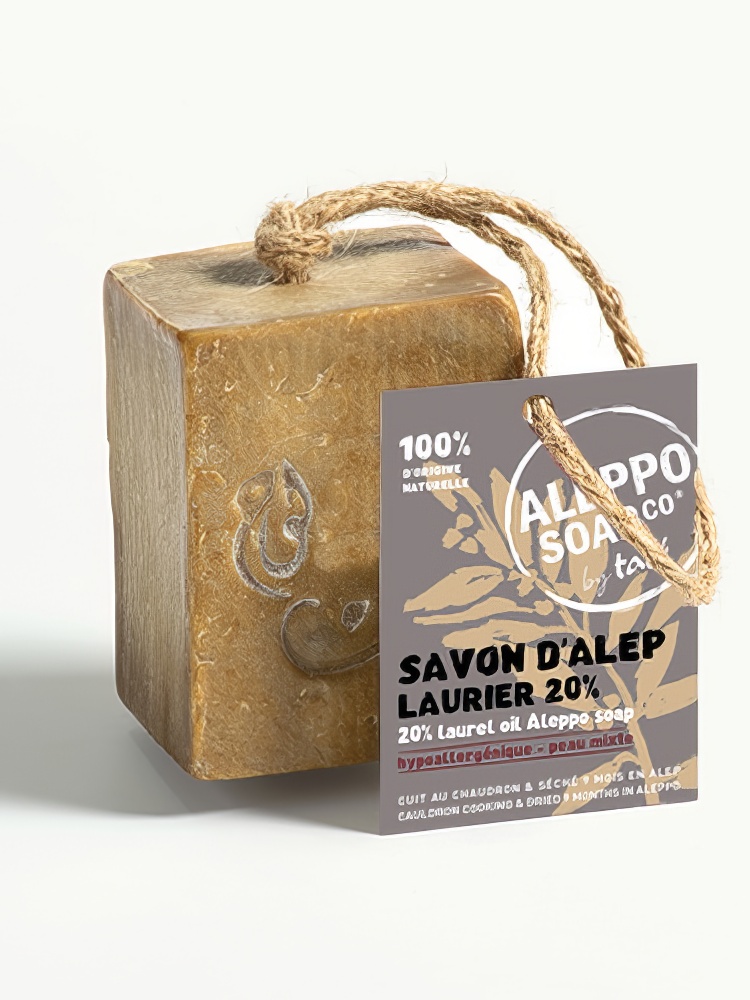 Lorbeer Alepposeifenstück 20% Lorbeeröl mit Schnur 190 g