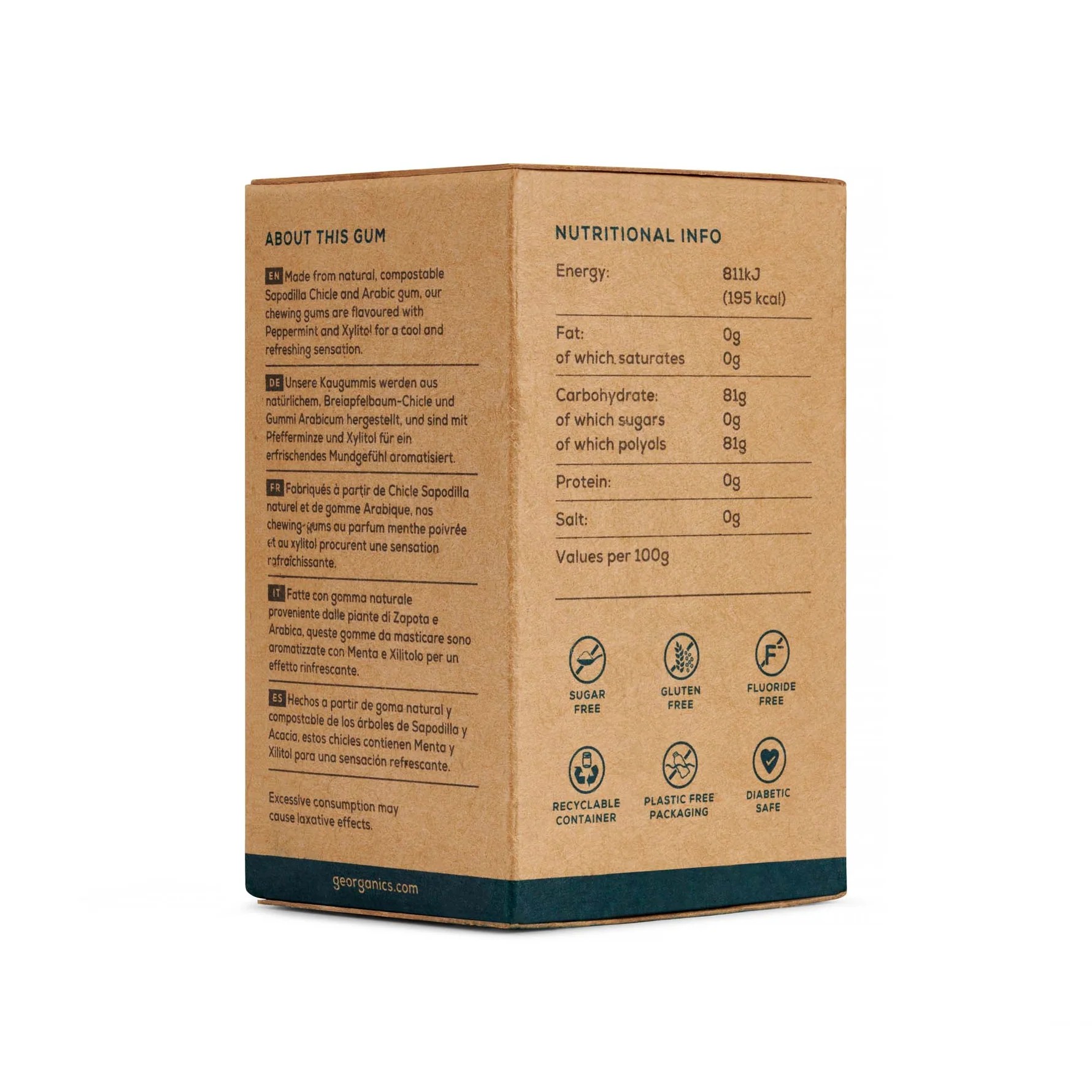 GEORGANICS  Kaugummi Pfefferminz 30gums GEORGANICS  Kaugummi Pfefferminz 30gums
