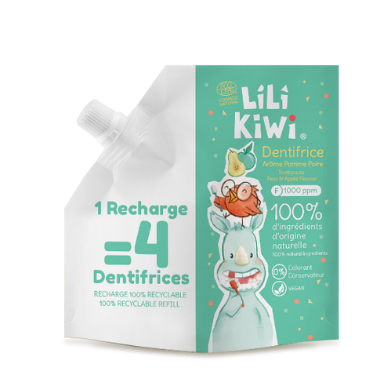 Zahnpasta Apfel-Birne mit Fluor,120 ml ÖKo Nachfüllbeutel
