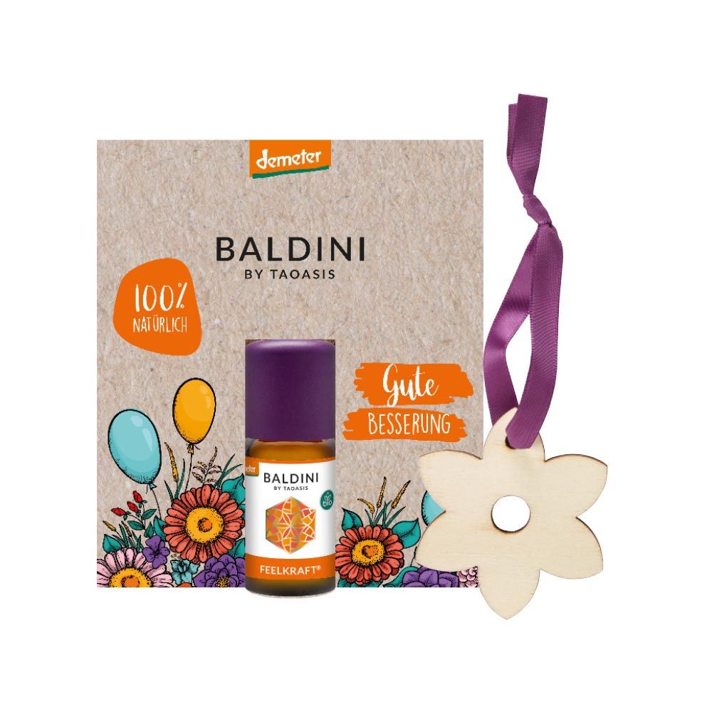 Gute Besserung Mini-Duftset mit Holzblume 5 ml**