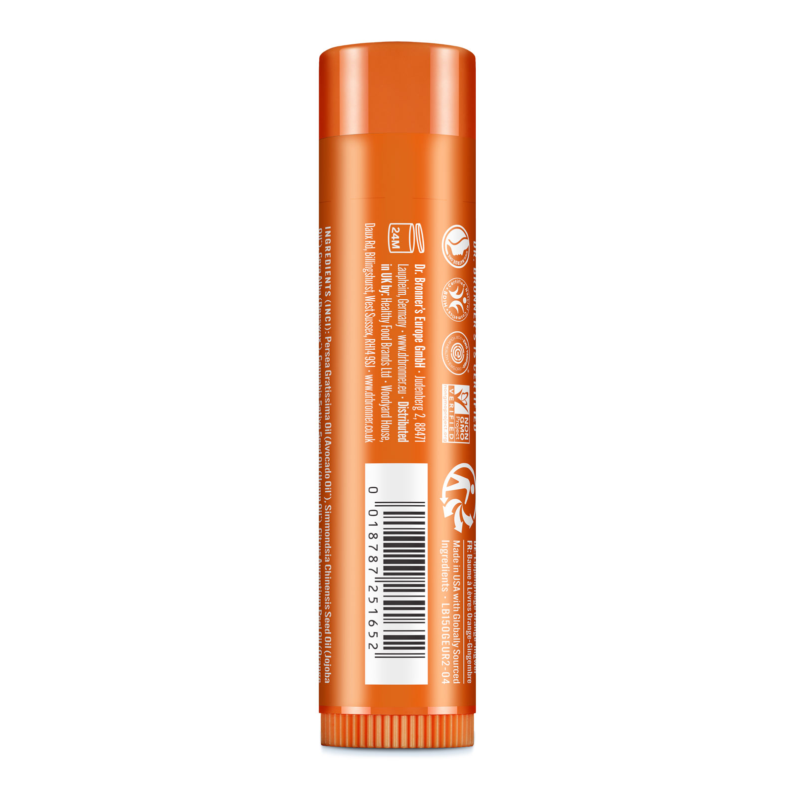 LIP BALM BIO Lippenpflegestift Orange-Ingwer 4 g