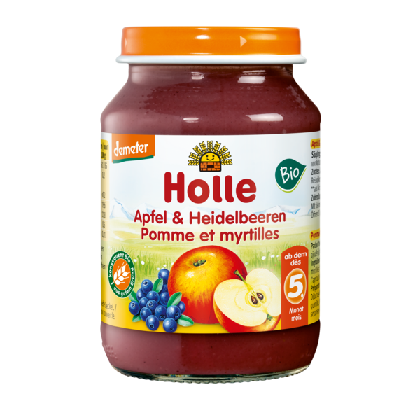 Apfel mit Heidelbeere Demeter 190g Obstgl.