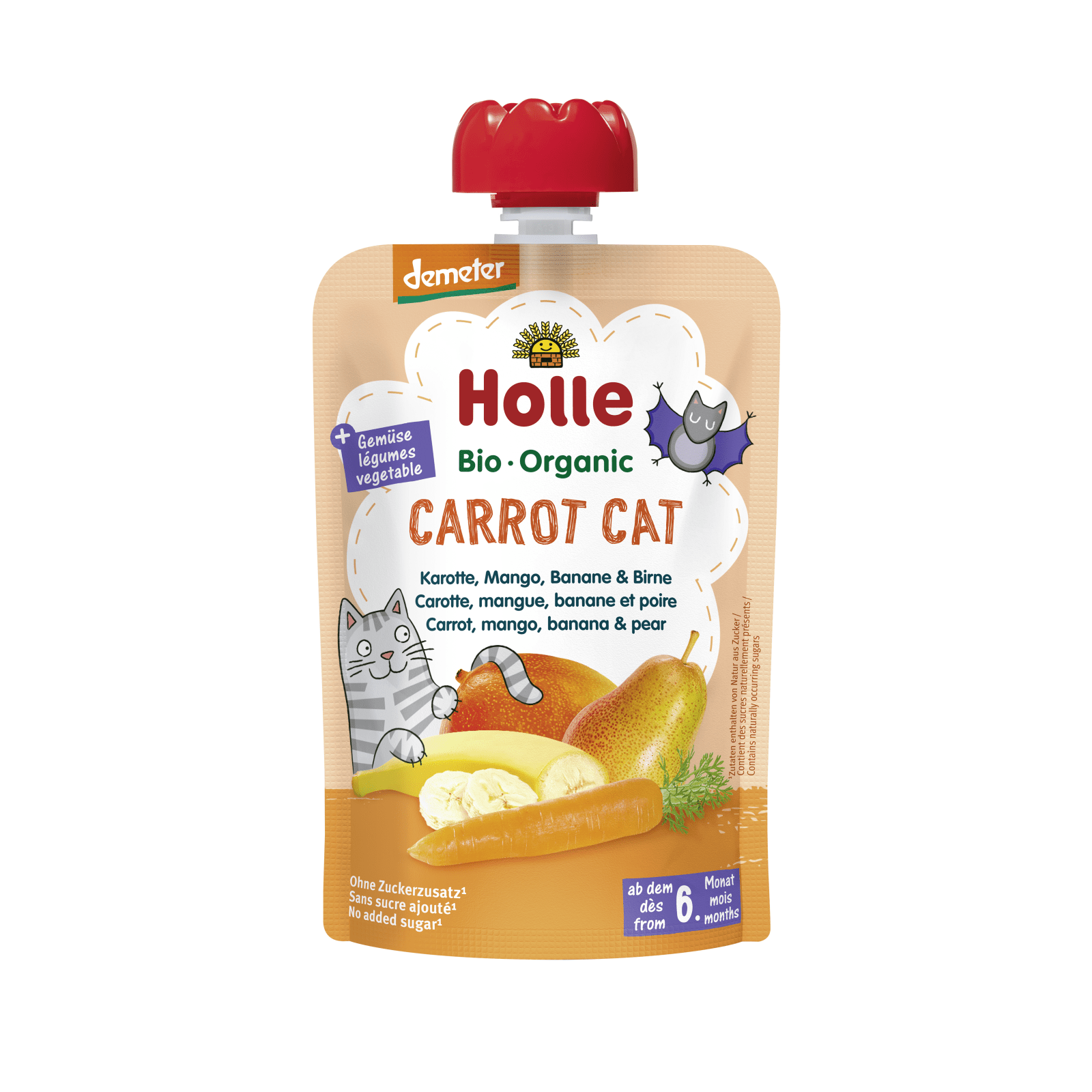 Carrot Cat - Pouchy Karotte, Mango, Banane & Birne,100g Carrot Cat - Pouchy Karotte, Mango, Banane & Birne,100g
