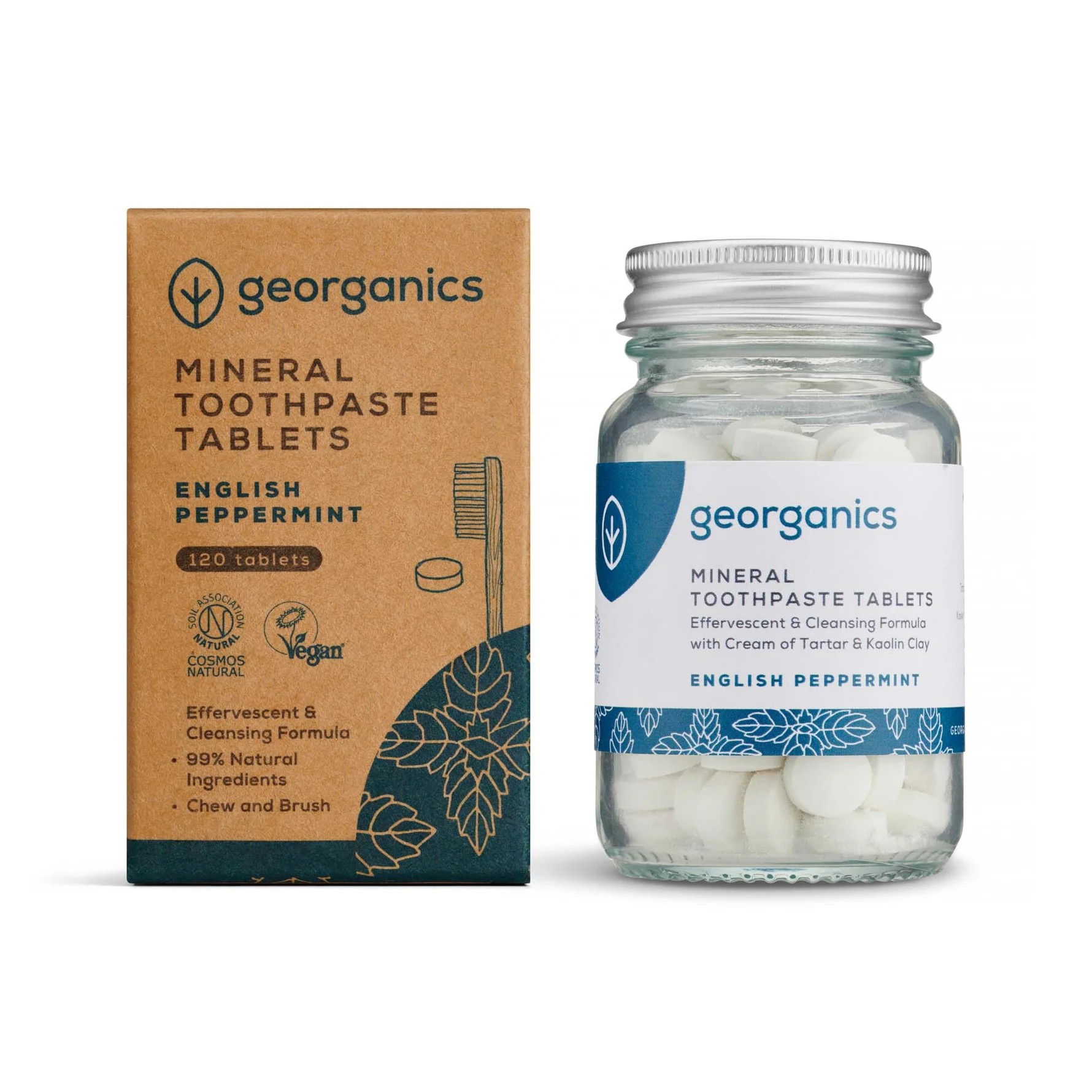 GEORGANICS Zahnputztabletten Pfefferminze 120tabs