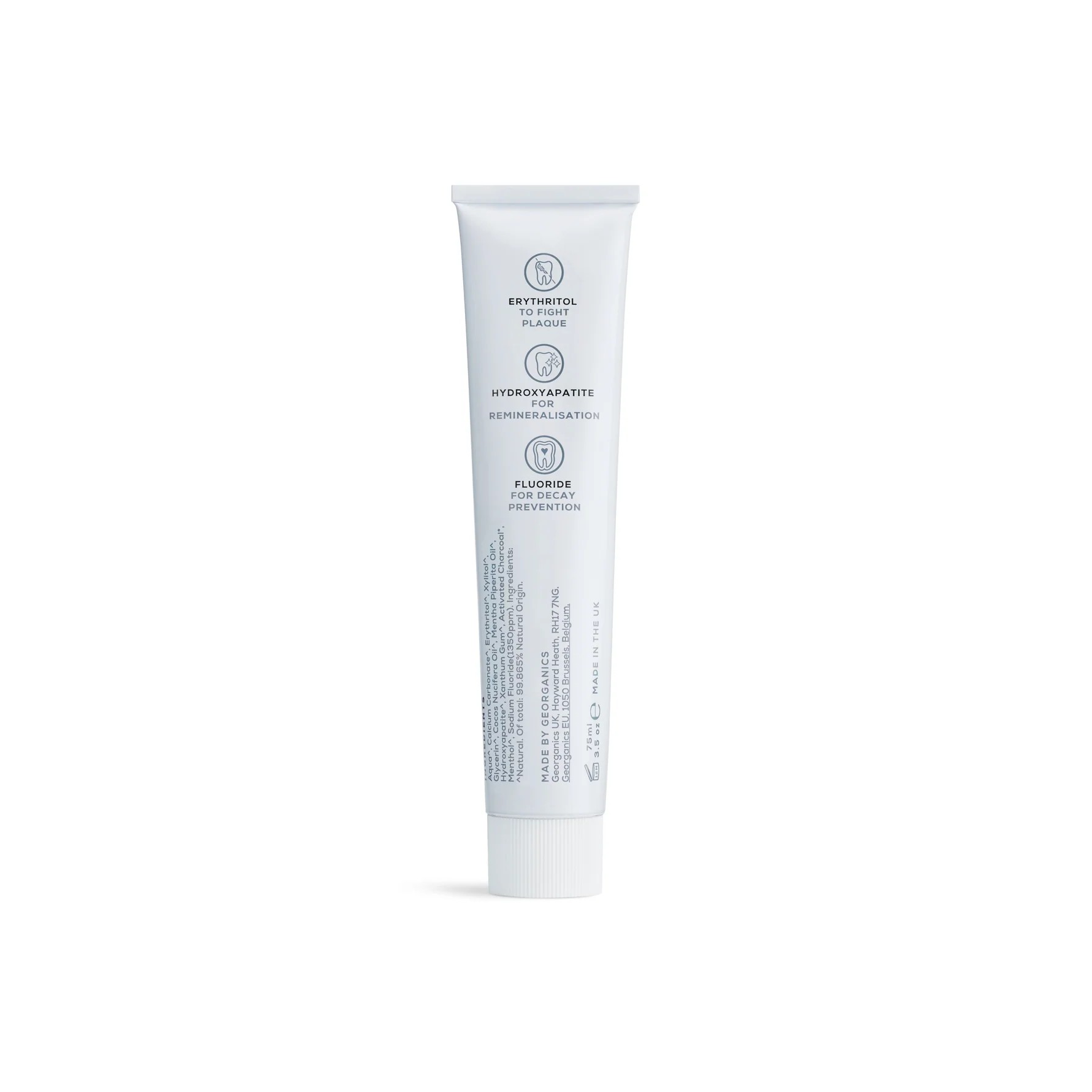 GEORGANICS Zahnpasta mit Fluor und Hydroxyapatit, Aktivkohle 75ml