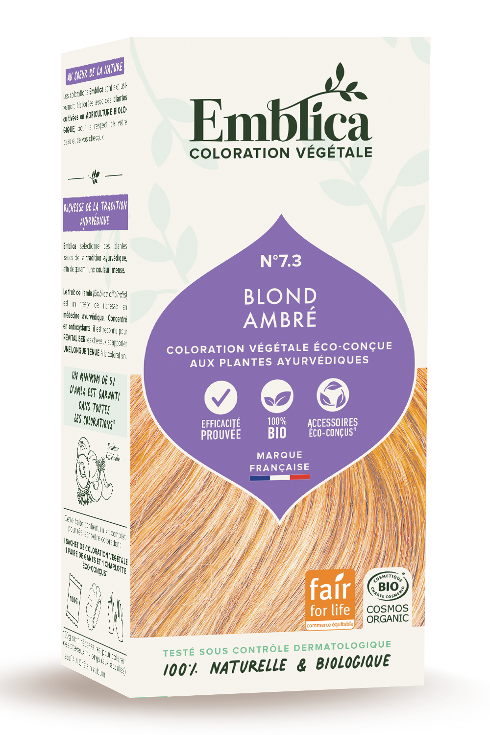 Pflanzen-Haarfarbe 7.3 warmes blond 100g