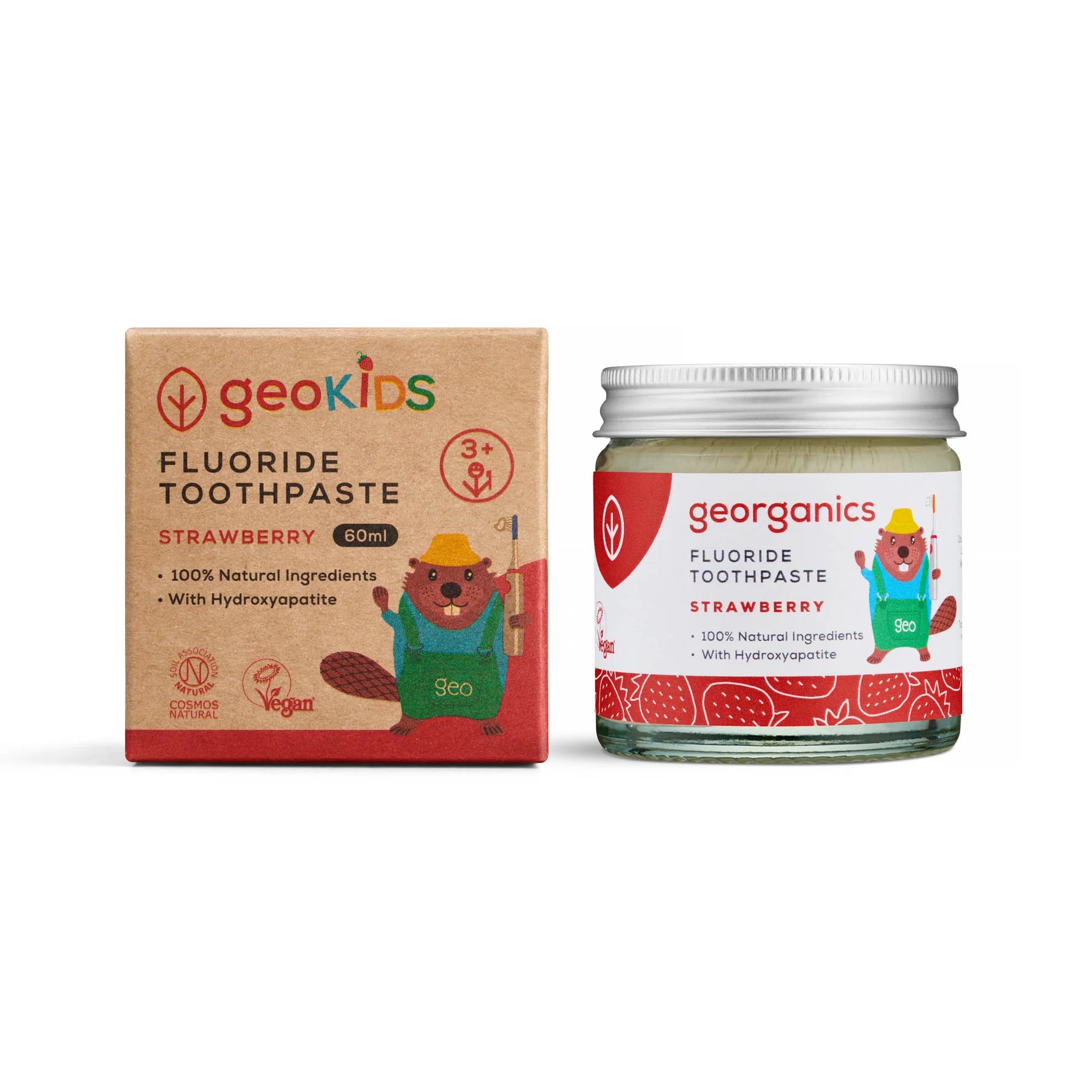GEORGANICS GeoKids Zahnpasta  mit FLUOR, Erdbeer 60ml GEORGANICS GeoKids Zahnpasta  mit FLUOR, Erdbeer 60ml