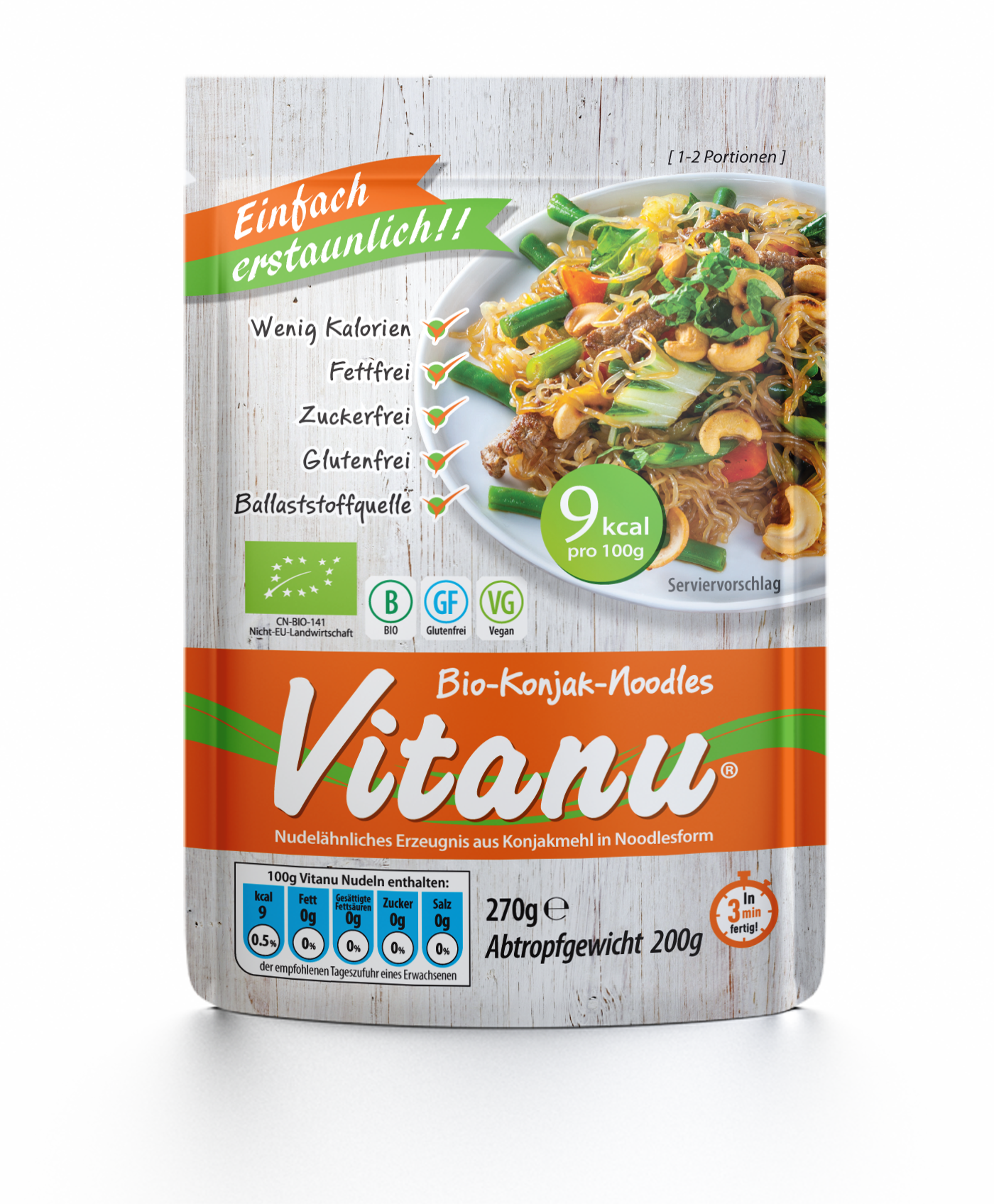 Vitanu Bio-Konjak-Noodles 270g Vitanu Bio-Konjak-Noodles 270g
