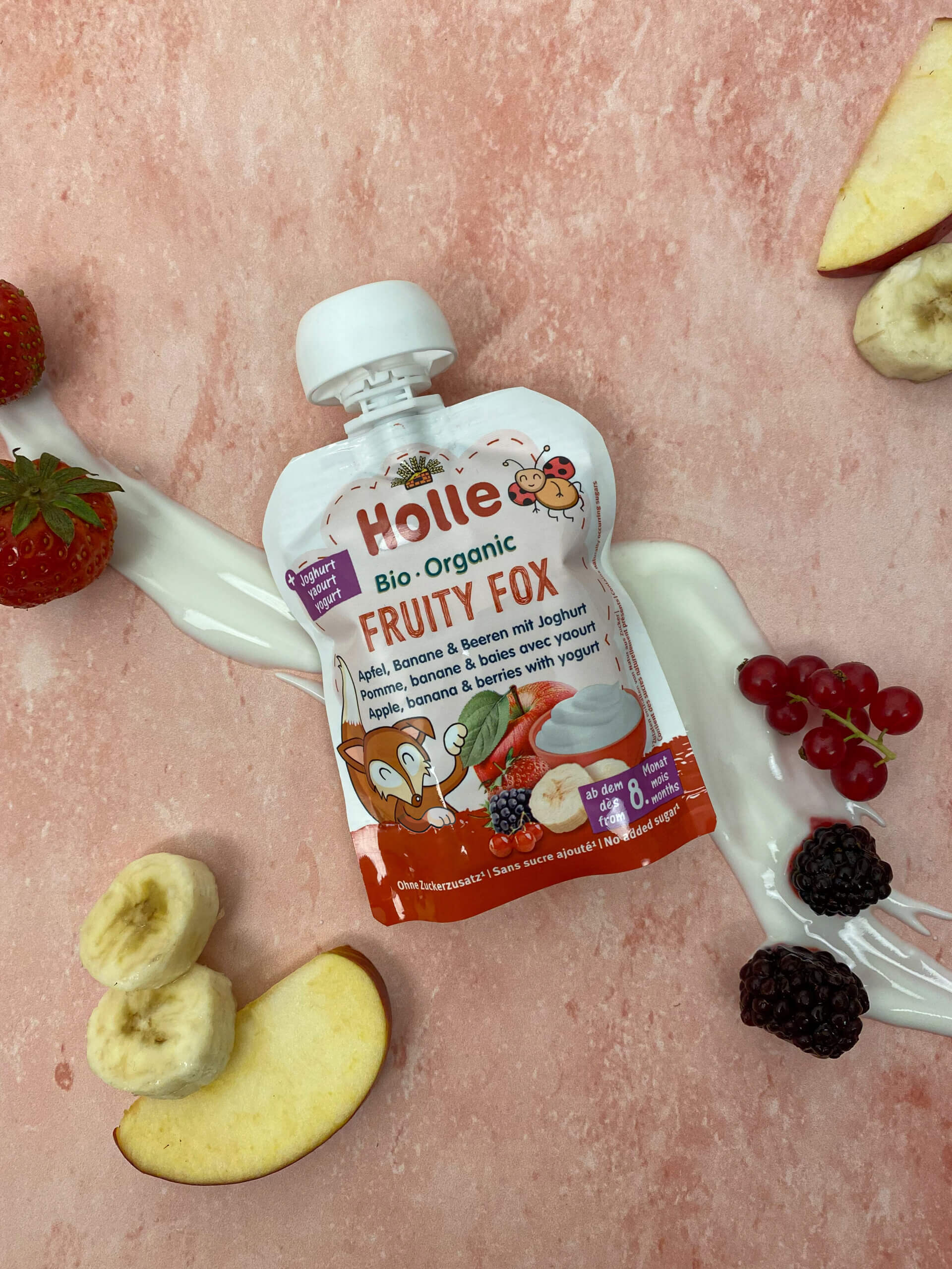 Fruity Fox Apfel,Banane,Beeren  mit Joghurt 85g Fruity Fox Apfel,Banane,Beeren  mit Joghurt 85g