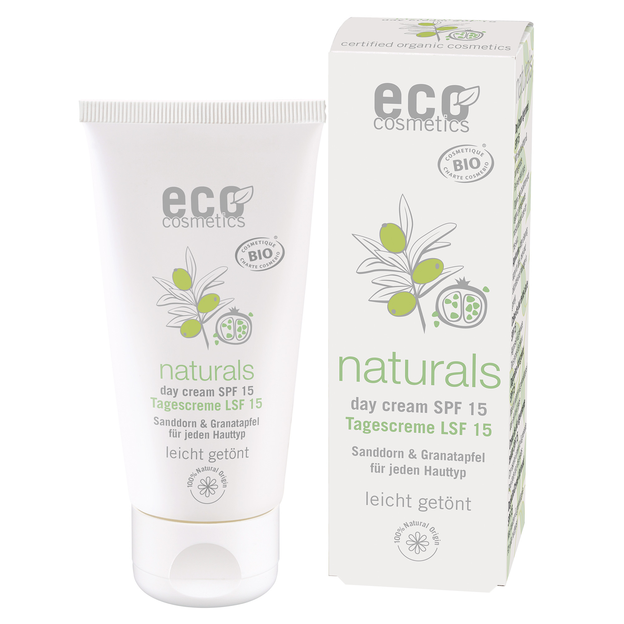 ECO Naturals Tagescreme getönt, LSF 15, 50ml