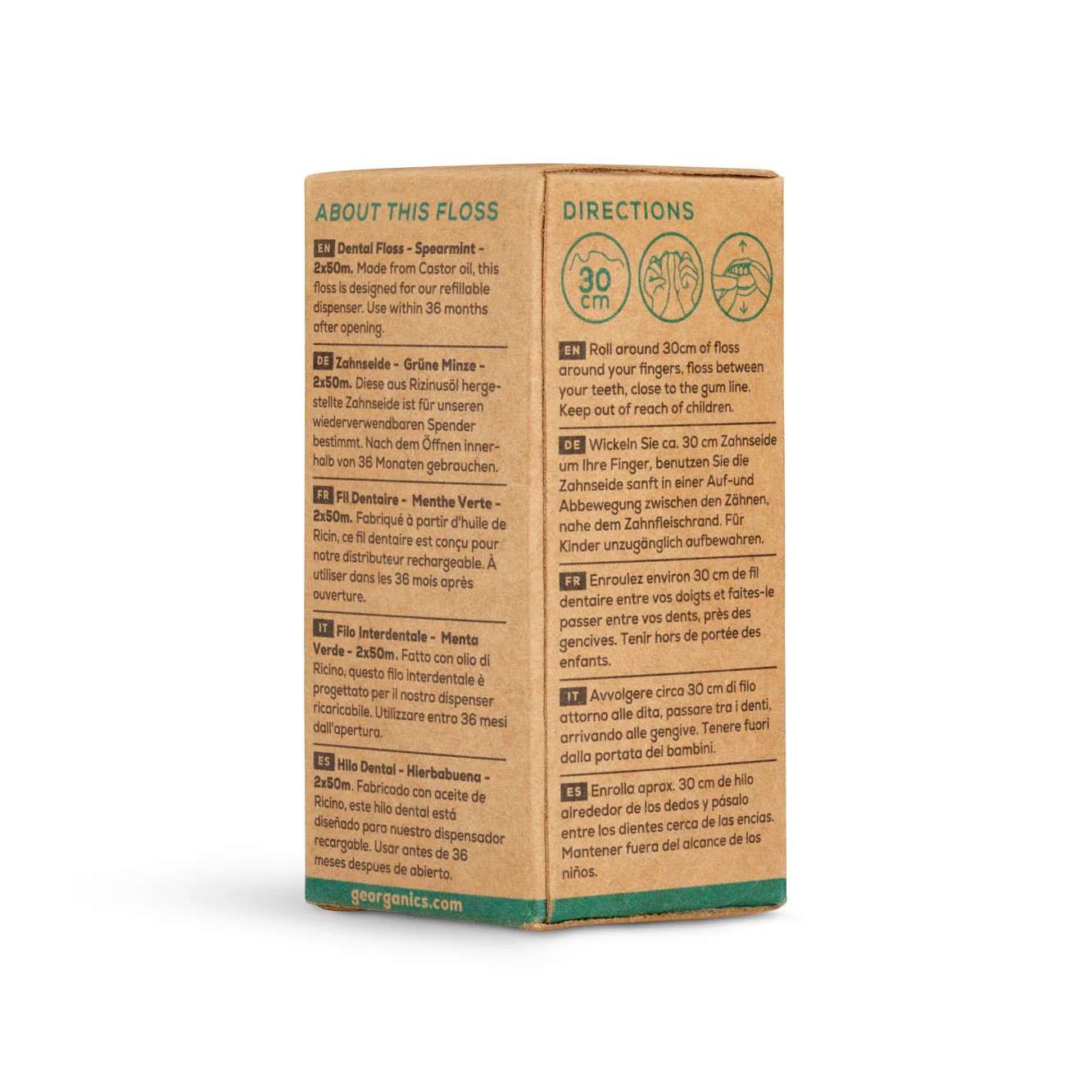 GEORGANICS Zahnseide Spearmint Refill, Bionylon, 2x50mt