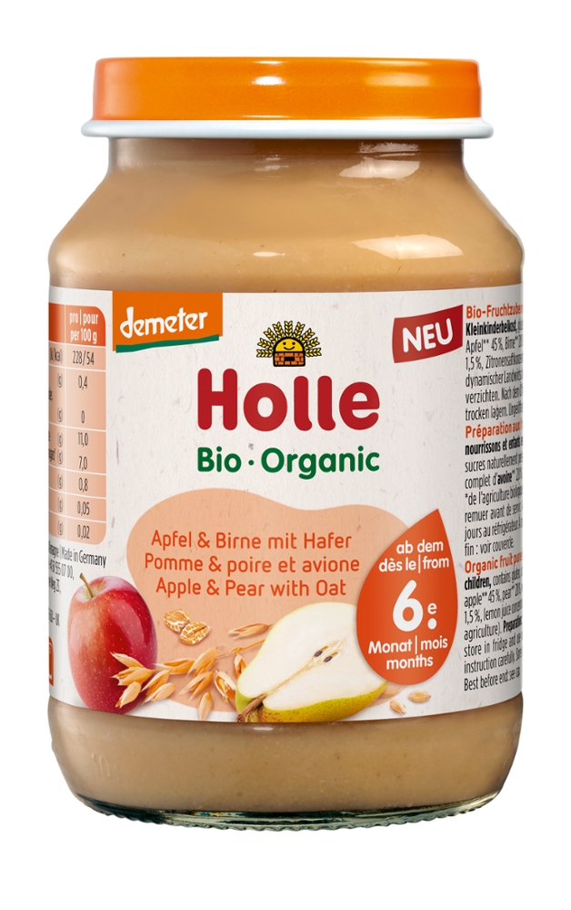 Apfel & Birne mit Hafer Gläschen, 190g Apfel & Birne mit Hafer Gläschen, 190g